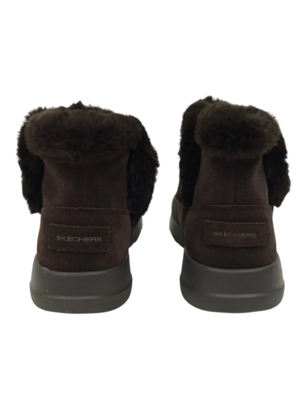 Skechers On The GO Joy Bundle Up Boots Sz 10 Brown Suede Faux Fur Ankle Bootie